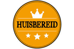STICKERS 'HUISBEREID' 28mm 500st/rol
